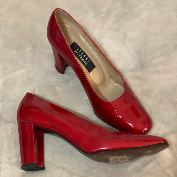 Stuart Weizmann Red block heels - Picture 1 of 4